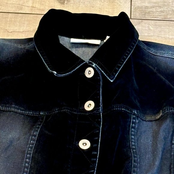 Liz Claiborne French Tailored Black Faux Suede‎ Jean VTG Jacket Womens PS Retro - Picture 8 of 16